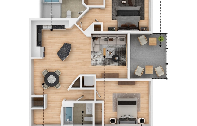2 beds, 2 baths, 1,190 sqft, $3,641