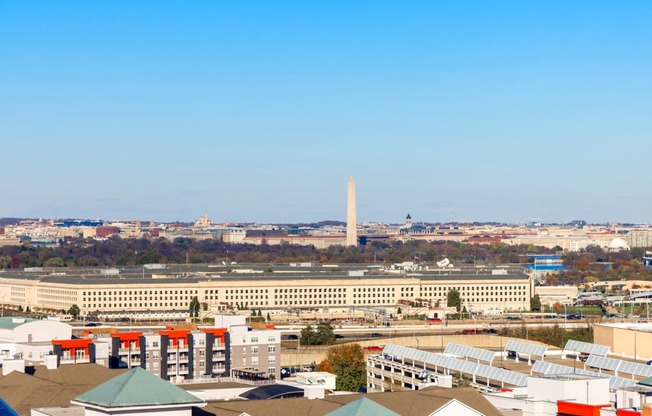 a view of the monument and the city