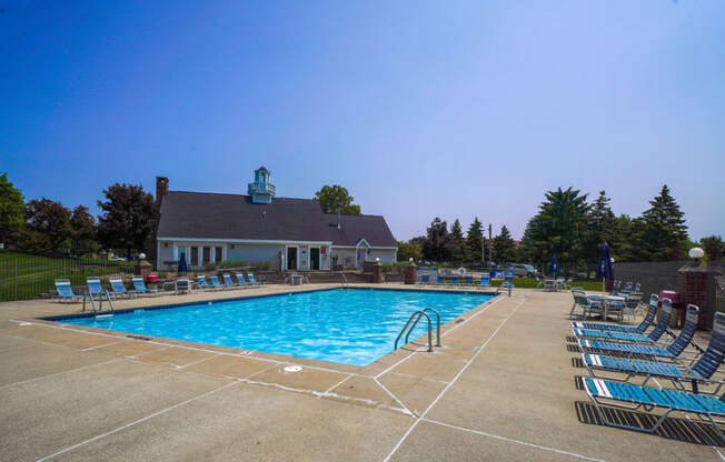Outdoor Pool and Sundeck at Apple Ridge Apartments, Michigan, 49534