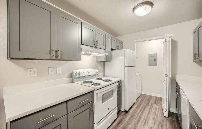 Kitchen & Laundry Room at Bellwether Apartments in Olympia, Washington