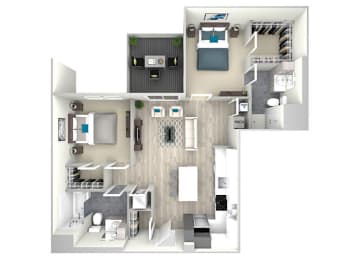 2 beds, 2 baths, 1,099 sqft, $3,549
