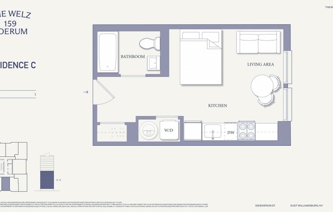 Studio, 1 bath, $3,225, Unit 7C