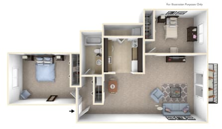 2 beds, 1 bath, 800 sqft, $1,252