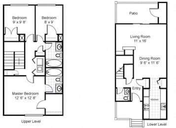 3 beds, 2.5 baths, 1,300 sqft, $1,599