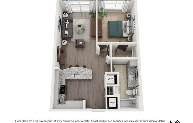 1 bed, 1 bath, 749 sqft, $1,736