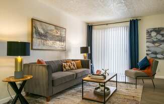 Living Room with Large Window at Stride West, Albuquerque, NM, 87120
