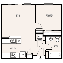 1 bed, 1 bath, 595 sqft, $1,613