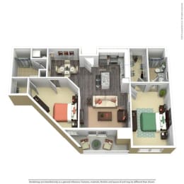 2 beds, 2 baths, 1,262 sqft, $4,011