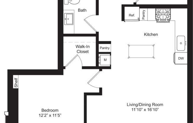 1 bed, 1 bath, 745 sqft, $2,915, Unit 1113