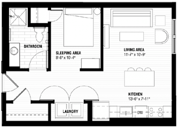 1 bed, 1 bath, 538 sqft, $1,469
