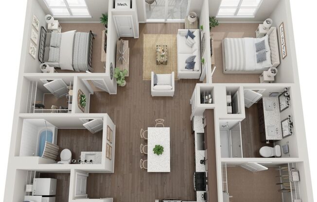 2 beds, 2 baths, 1,132 sqft, $2,375, Unit 107W