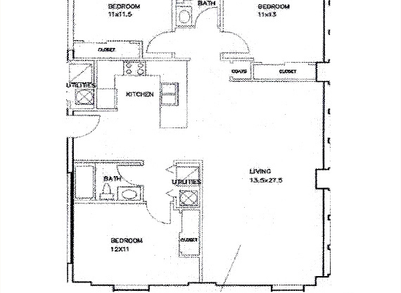 3 beds, 2 baths, 1,308 sqft, $4,200, Unit 301