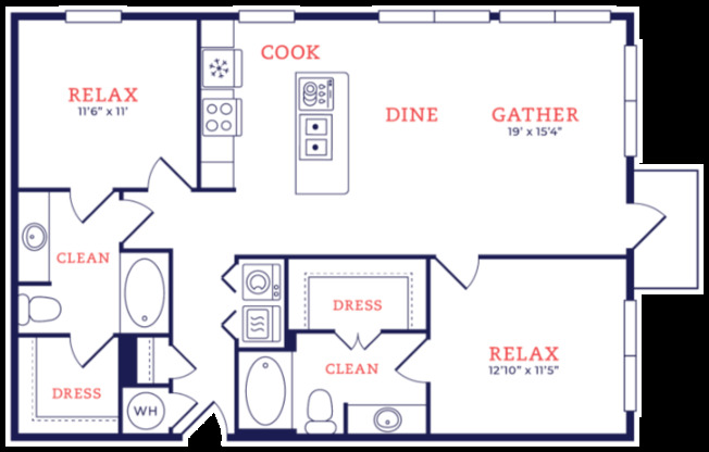 2 beds, 2 baths, 1,134 sqft, $2,002