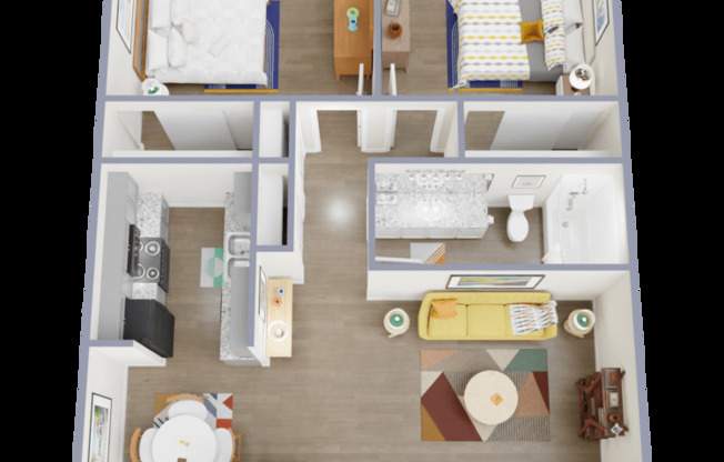 2 beds, 1 bath, 840 sqft, $960