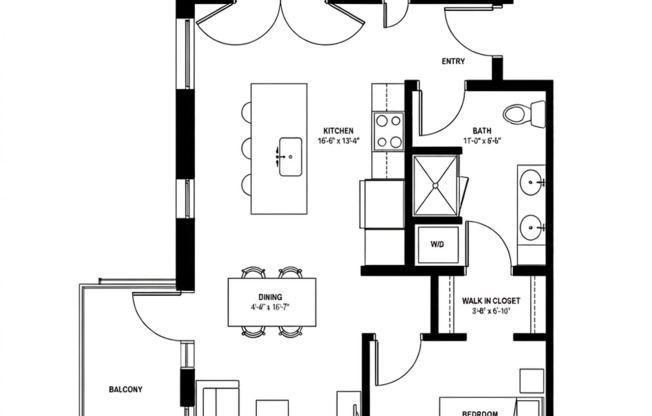 2 beds, 1 bath, 983 sqft, $2,925, Unit 313