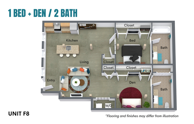 1 bed, 2 baths, 882 sqft, $1,703