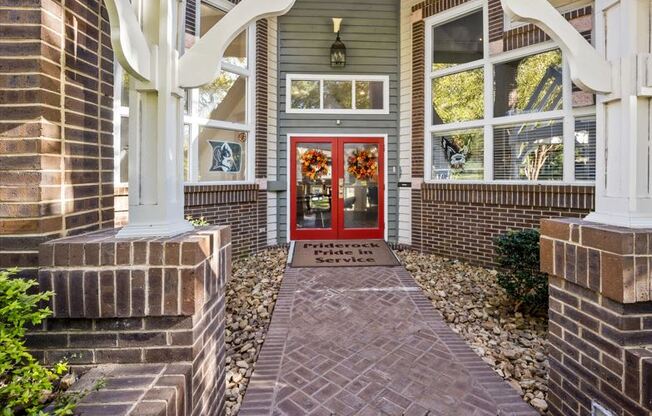 Front entrance of at University Ridge Apartments, Durham, NC, 27707