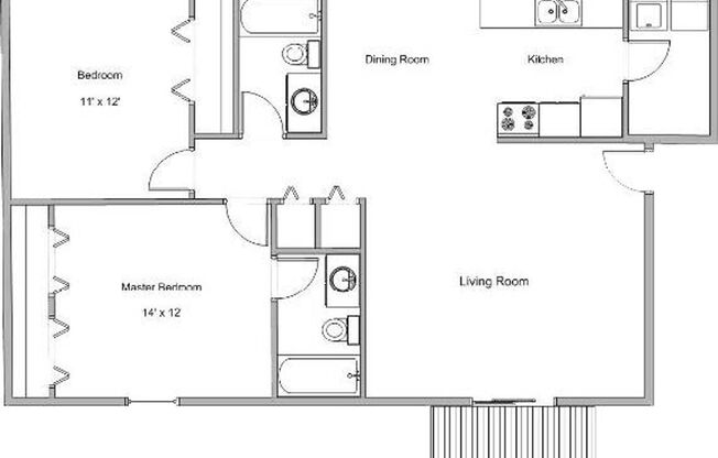 2 beds, 2 baths, 780 sqft, $1,045, Unit C-108