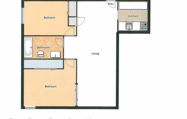 2 beds, 1 bath, 900 sqft, $1,521, Unit 301