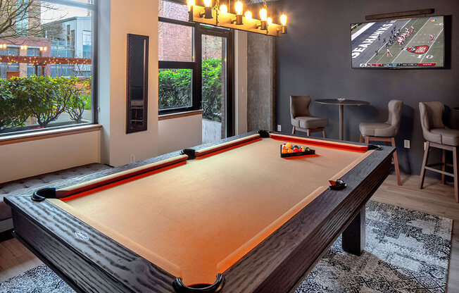 Billiards Table at The Wyatt, Portland, OR