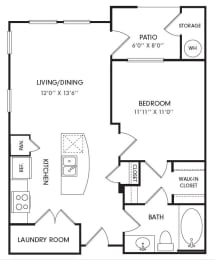 1 bed, 1 bath, 626 sqft, $978