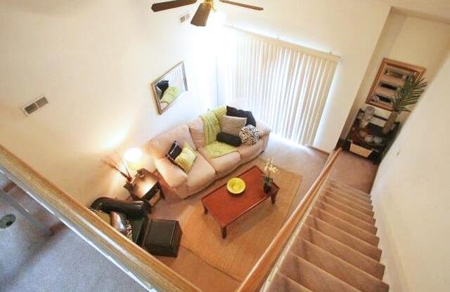 Interiors-Skyline View Apartments Living Area View from Loft in Lincoln NE