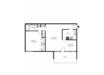 1 bed, 1 bath, 676 sqft, $1,685