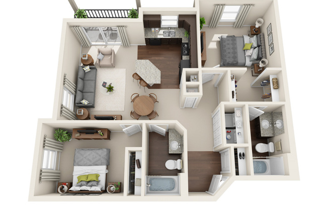 2 beds, 2 baths, 985 sqft, $1,499