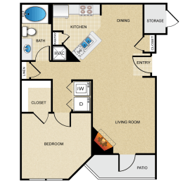 1 bed, 1 bath, 769 sqft, $1,239