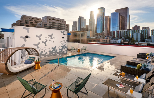 Rooftop Swimming Pool and Lounge Space