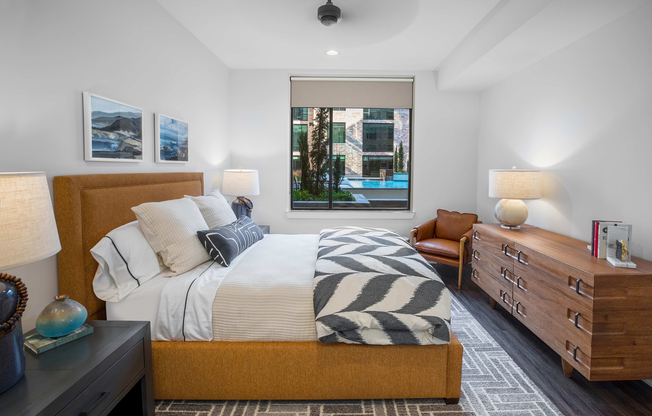 Bedroom with Pool View