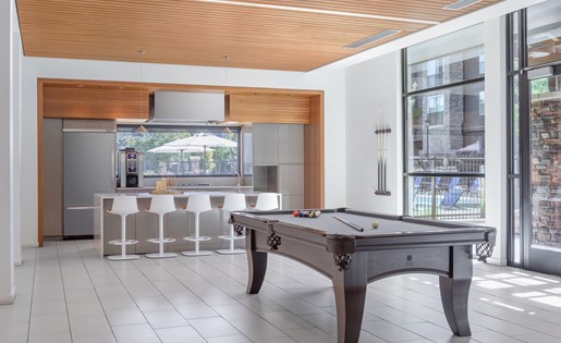 Clubhouse with billiards table
