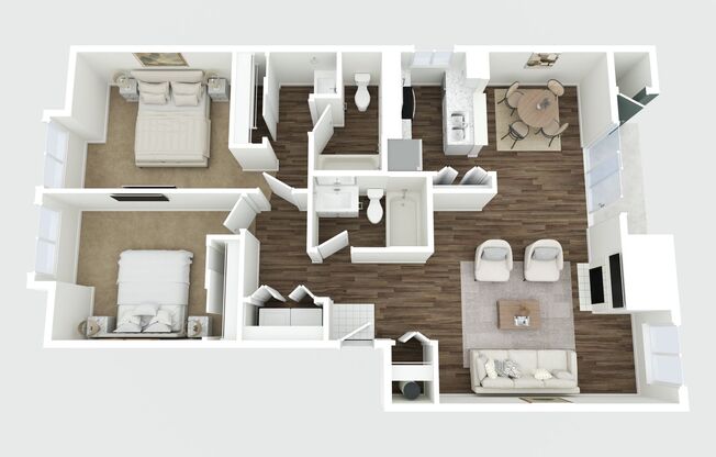 2 beds, 2 baths, 900 sqft, $1,850, Unit E201