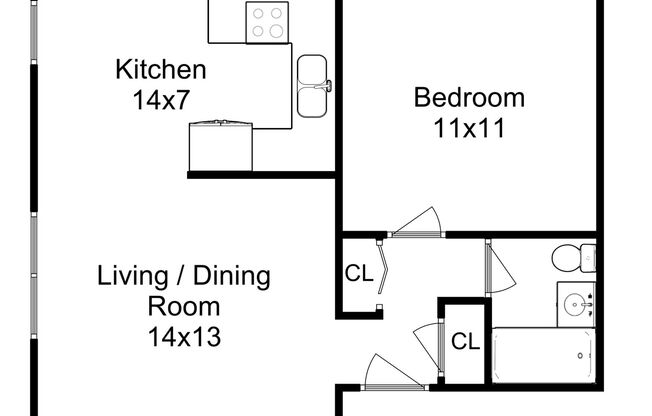 1 bed, 1 bath, 600 sqft, $1,160, Unit 401-302