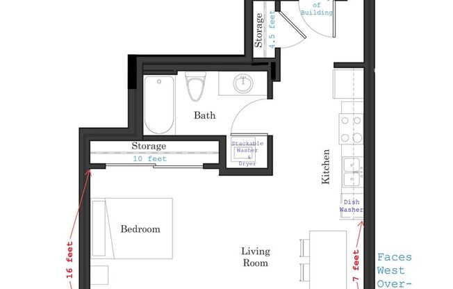 Studio, 1 bath, 585 sqft, $1,205, Unit 307