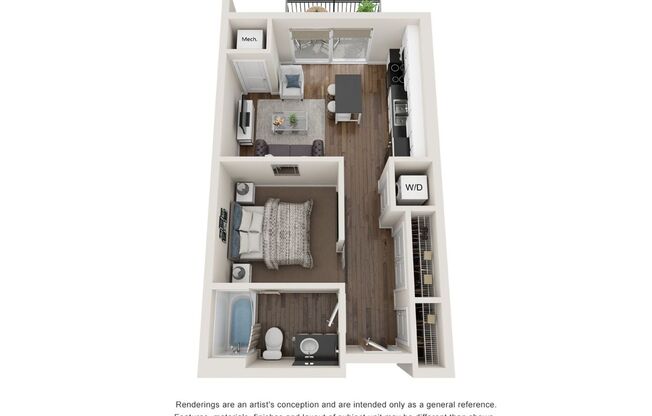 1 bed, 1 bath, 533 sqft, $1,450