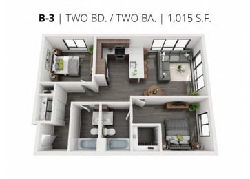 2 beds, 2 baths, 910 sqft, $2,346