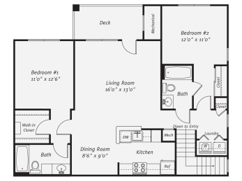 2 beds, 2 baths, 1,164 sqft, $3,362