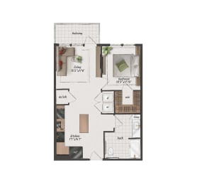 1 bed, 1 bath, 690 sqft, $1,364