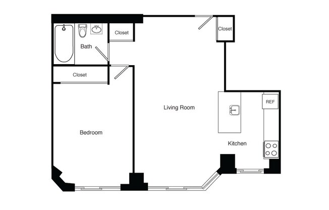 1 bed, 1 bath, 587 sqft, $4,098, Unit S09N