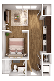 Studio, 1 bath, 462 sqft, $1,345