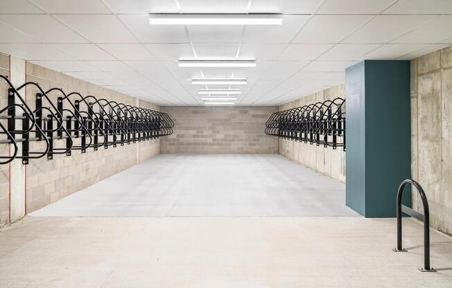 On-site bike storage at Modera University Park, supporting an active lifestyle with quick access to University Park’s trails and neighborhood streets.