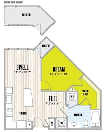 1 bed, 1 bath, 656 sqft, $1,803