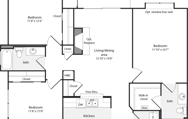 3 beds, 2 baths, 1,226 sqft, $3,117, Unit 102