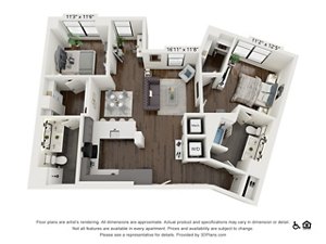 2 beds, 2 baths, 1,212 sqft, $4,105