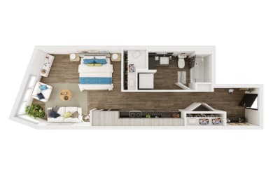 Studio, 1 bath, 534 sqft, $1,800