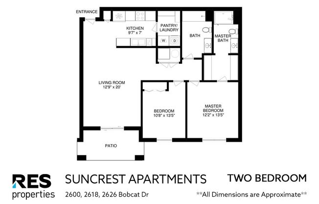 2 beds, 2 baths, 1,060 sqft, $1,420