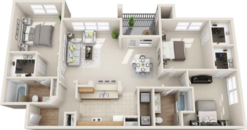 3 beds, 2 baths, 1,302 sqft, $1,622