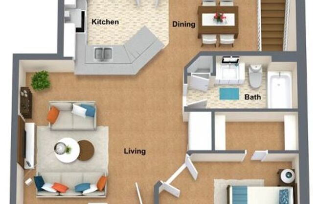 1 bed, 1 bath, 935 sqft, $1,505, Unit 204