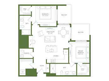 2 beds, 2.5 baths, 1,130 sqft, $2,670